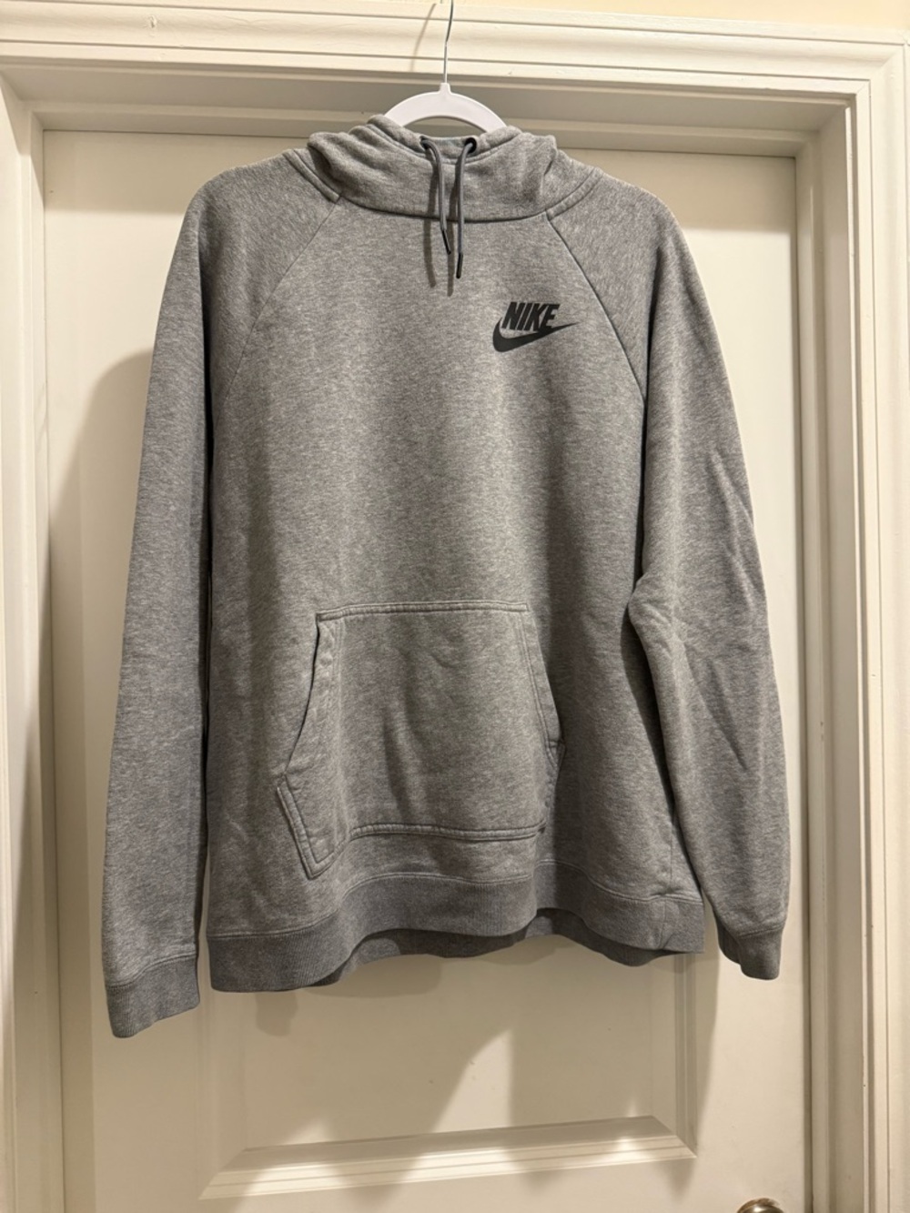 Nike Gray Pullover Hoodie with Black Swoosh